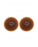 Paire de cache-tétons piercing barre coeur faux diamant peau foncée - XP004F