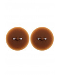 Paire de cache-tétons piercing barre faux diamant peau foncée - XP001F