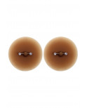 Paire de cache-tétons piercing barre faux diamant peau métisse - XP001M