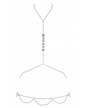 2 Chaines de corps dorées avec strass irisées effet hologramme - R24504296001