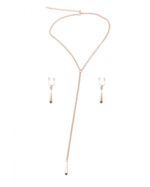bijoux de corps, pinces de seins goutte et tour de cou chainette - SO-0184