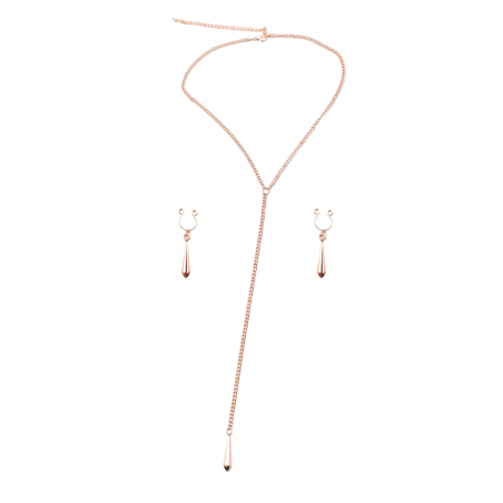 bijoux de corps, pinces de seins goutte et tour de cou chainette - SO-0184