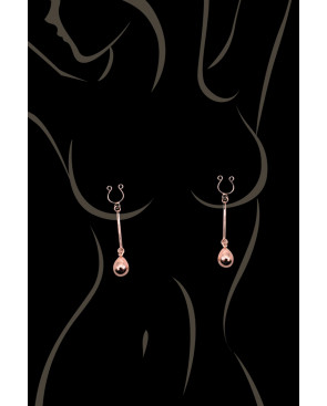 Bijou pince téton, forme perle doré rose - SO-0189