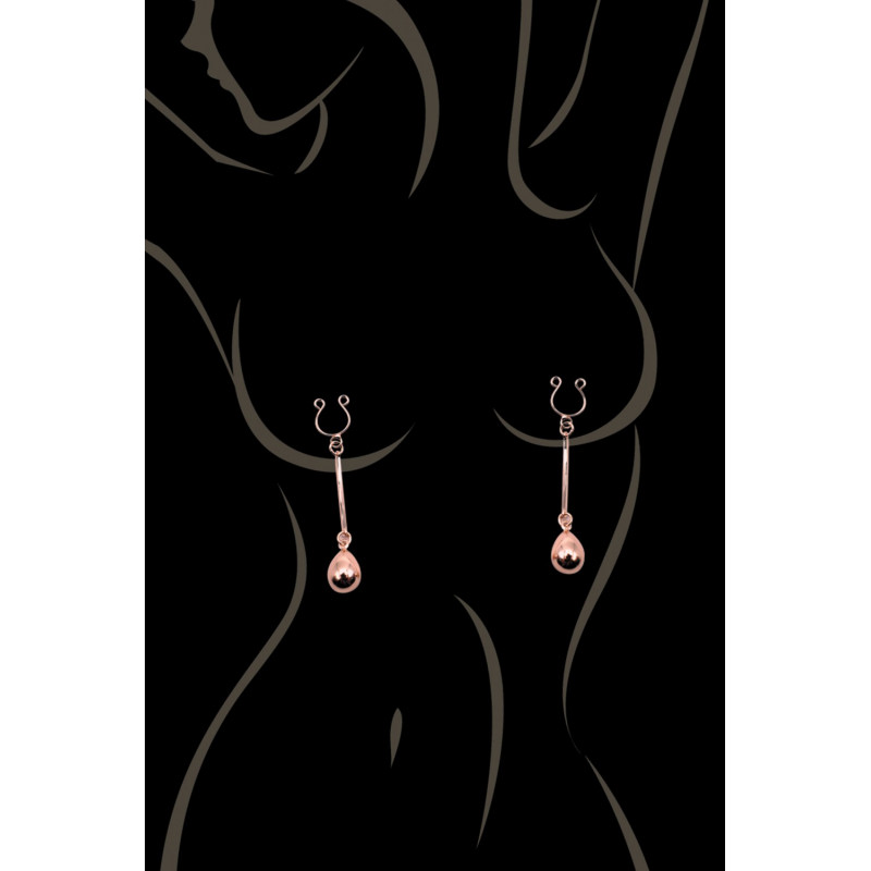 Bijou pince téton, forme perle doré rose - SO-0189