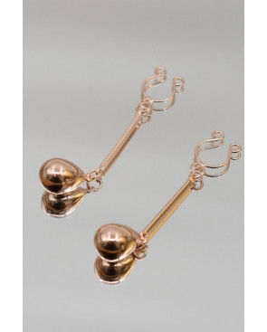 Bijou pince téton, forme perle doré rose - SO-0189