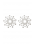 Paire de cache tétons adhésifs strass blanc - NP-1030WHT