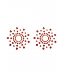 Paire de cache tétons adhésifs strass rouge - NP-1030RED