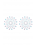 Paire de cache tétons adhésifs strass bleu et violet - NP-1020BLU