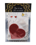 Paire de cache tétons adhésifs coeur pailleté rouge - NP-1049RED