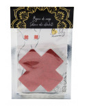 Paire de cache tétons adhésifs croix pailletée rouge - NP-1048RED