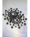 Paire de cache tétons adhésifs strass noir - NP-1030BLK