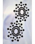 Paire de cache tétons adhésifs strass noir - NP-1030BLK