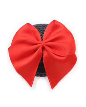 Paire de cache tétons adhésifs noir avec nœud papillon rouge - NP-1063