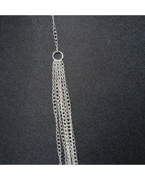 Bijou Tour de cou avec chaines de corps argenté - BCHA001SIL