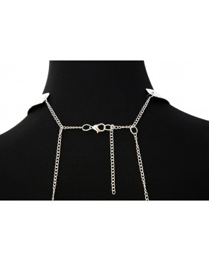Bijou Tour de cou avec chaines de corps argenté - BCHA001SIL