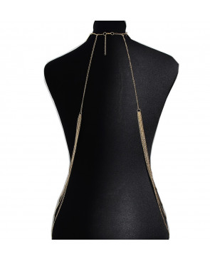 Bijou Tour de cou avec chaines de corps doré - BCHA001GLD