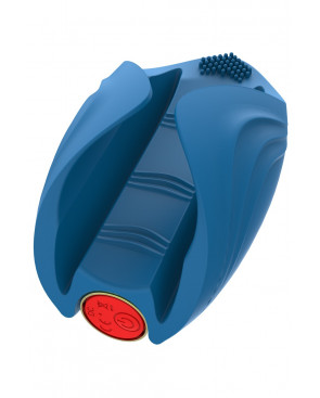 Masturbateur vibrant bleu en silicone, USB MILO - WS-NV524