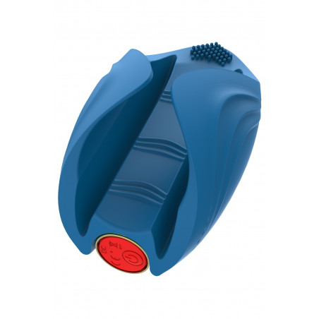 Masturbateur vibrant bleu en silicone, USB MILO - WS-NV524
