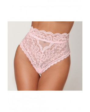 String dentelle taille haute rose - DG1477PNK