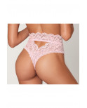String dentelle taille haute rose - DG1477PNK