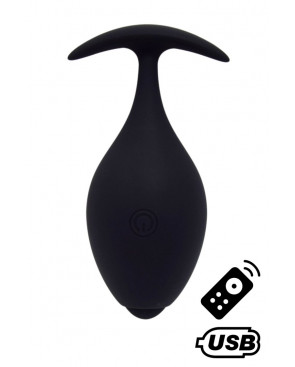 BABA, Plug vibrant anal noir USB, avec télécommande - BQ131BLK
