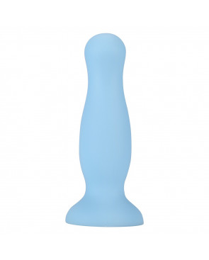 Plug anal ventouse bleu pastel taille M - A-001-M-BLU