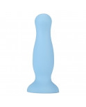 Plug anal ventouse bleu pastel taille M - A-001-M-BLU