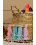 Plug anal ventouse bleu pastel taille M - A-001-M-BLU