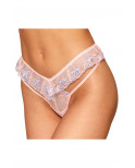 String avec broderie florale rose avec taille en forme de « V » - DG1495ROS