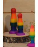Plug anal ventouse multicouleur taille M - A-005-RAI-M