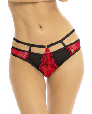 Culotte échancrée rouge et noir - REN1171-RED
