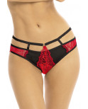 Culotte échancrée rouge et noir - REN1171-RED