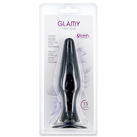 Plug anal noir 15cm avec ventouse - CC5700403010