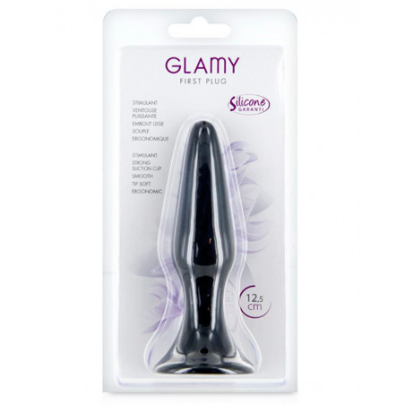 Plug anal noir 12.5cm avec ventouse - CC5700402010