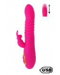 TWIST 2 Rose, Vibromasseur Rabbit va-et-vient USB en silicone médical, doté de 18 modes de stimulation - BQ587PNK