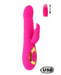 TWIST 2 Rose, Vibromasseur Rabbit va-et-vient USB en silicone médical, doté de 18 modes de stimulation - BQ587PNK