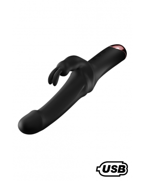 PLAYER, Vibromasseur Rabbit USB, silicone médical doux et lisse, doté de 10 modes de vibration - MS219BLK