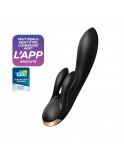Vibromasseur rabbit noir double stimulation clitoris Double Flex Satisfyer - CC597809