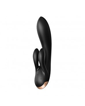Vibromasseur rabbit noir double stimulation clitoris Double Flex Satisfyer - CC597809