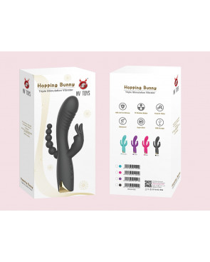 Vibromasseur triple stimulation très puissant rose USB - WS-NV062PNK