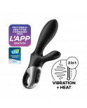 Vibromasseur rabbit noir USB, chauffant et connecté Heat Climax  Satisfyer - CC597791