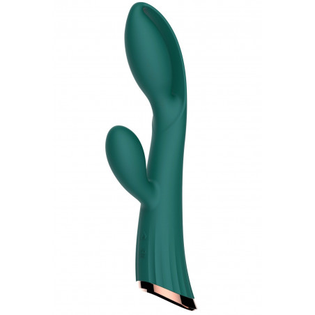 Vibromasseur vert avec stimulateur de clitoris LRIS USB - LRISGREEN