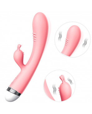 Vibromasseur Rabbit rose vintage 10 vitesse USB - TOZ-053BPNK