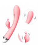 Vibromasseur Rabbit rose vintage 10 vitesse USB - TOZ-053BPNK