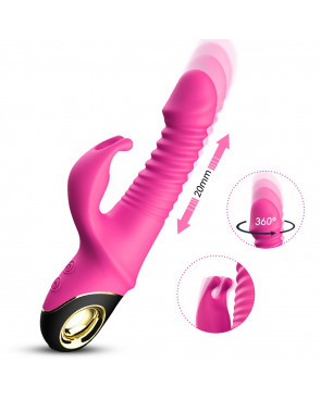 Vibromasseur rose Rabbit Va et Vient avec rotation - USK-V09PNK