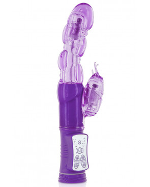 Vibromasseur rabbit violet tête rotative USB - CC5702020201