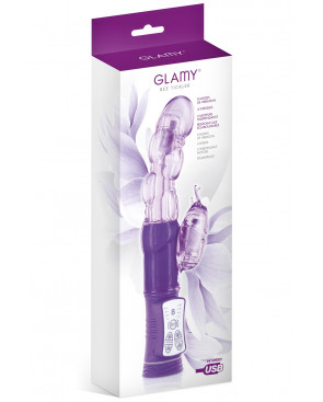 Vibromasseur rabbit violet tête rotative USB - CC5702020201