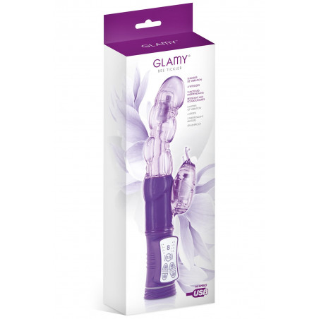 Vibromasseur rabbit violet tête rotative USB - CC5702020201
