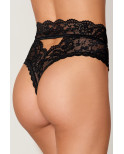 String dentelle taille haute noir - DG1477BLK
