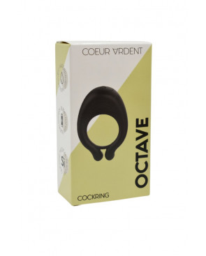 OCTAVE, Cockring Noir dans un silicone médical doux avec 1 mode de vibration - COR035BLK